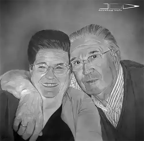 Retrato de una pareja de ancianos