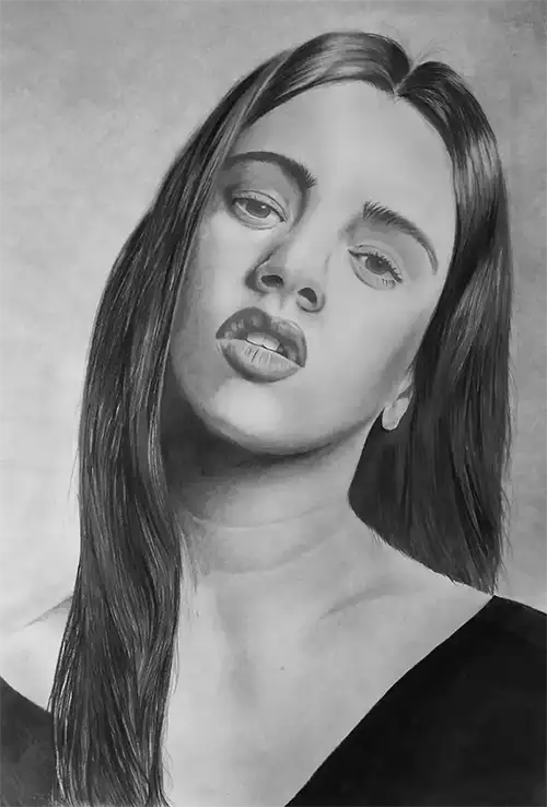 retrato a lapiz Rosalía