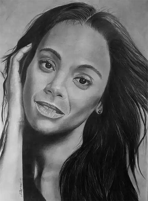 retrato zoe saldaña