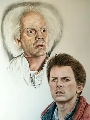 martin mcfly y doc brown regreso al futuro a color