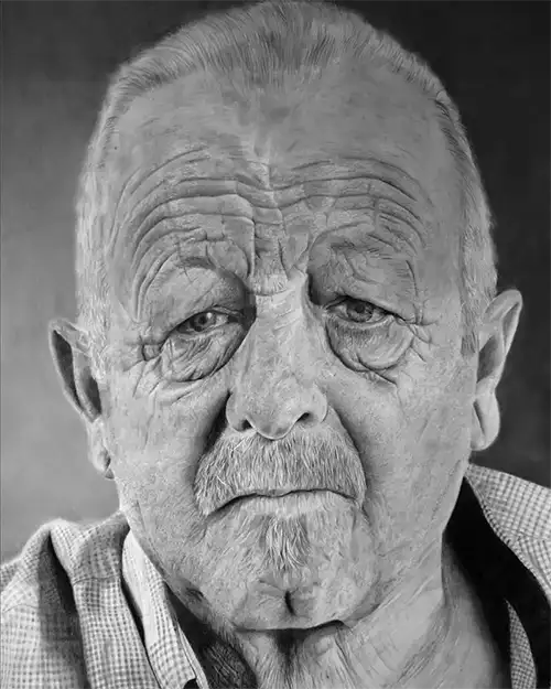 retrato a lapiz de padre del autor