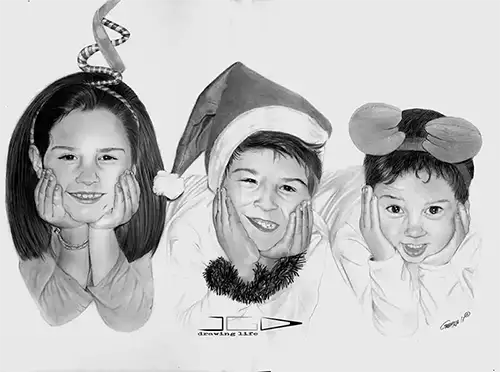 retrato niños navidad