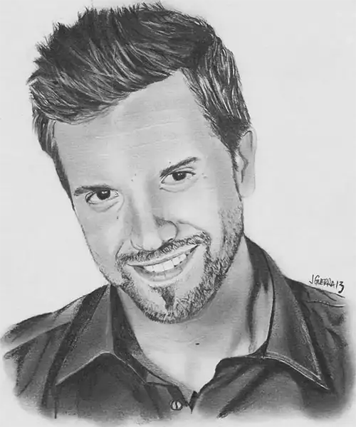 retrato a lapiz Pablo Alborán