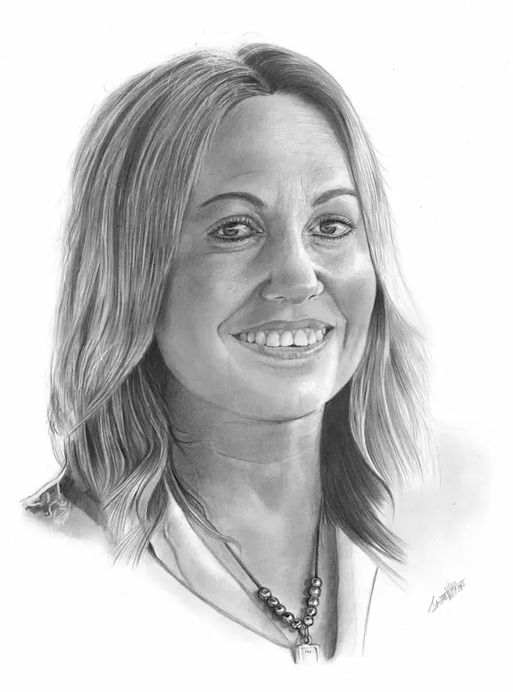 Retrato a lápiz de mujer