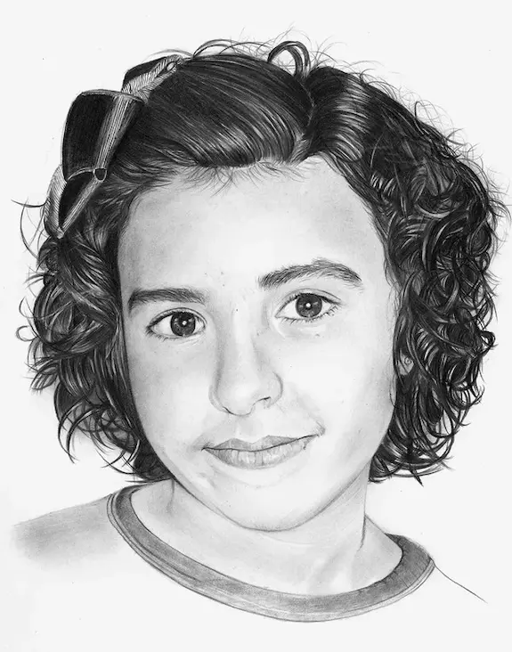 Retrato a lápiz de niña Jimena