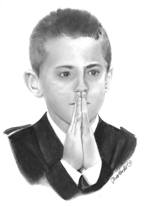 Retrato a lápiz hiperrealista a partir de foto