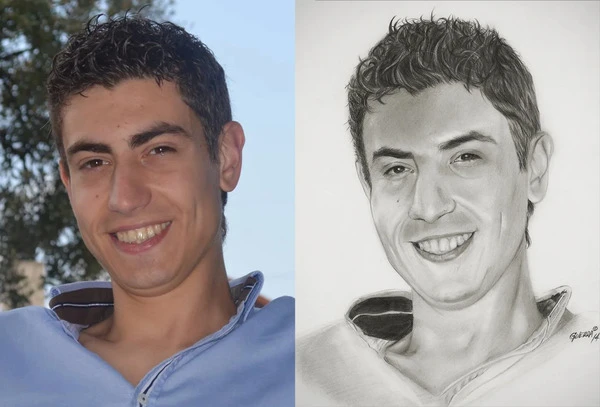 Retrato a lápiz por encargo de joven